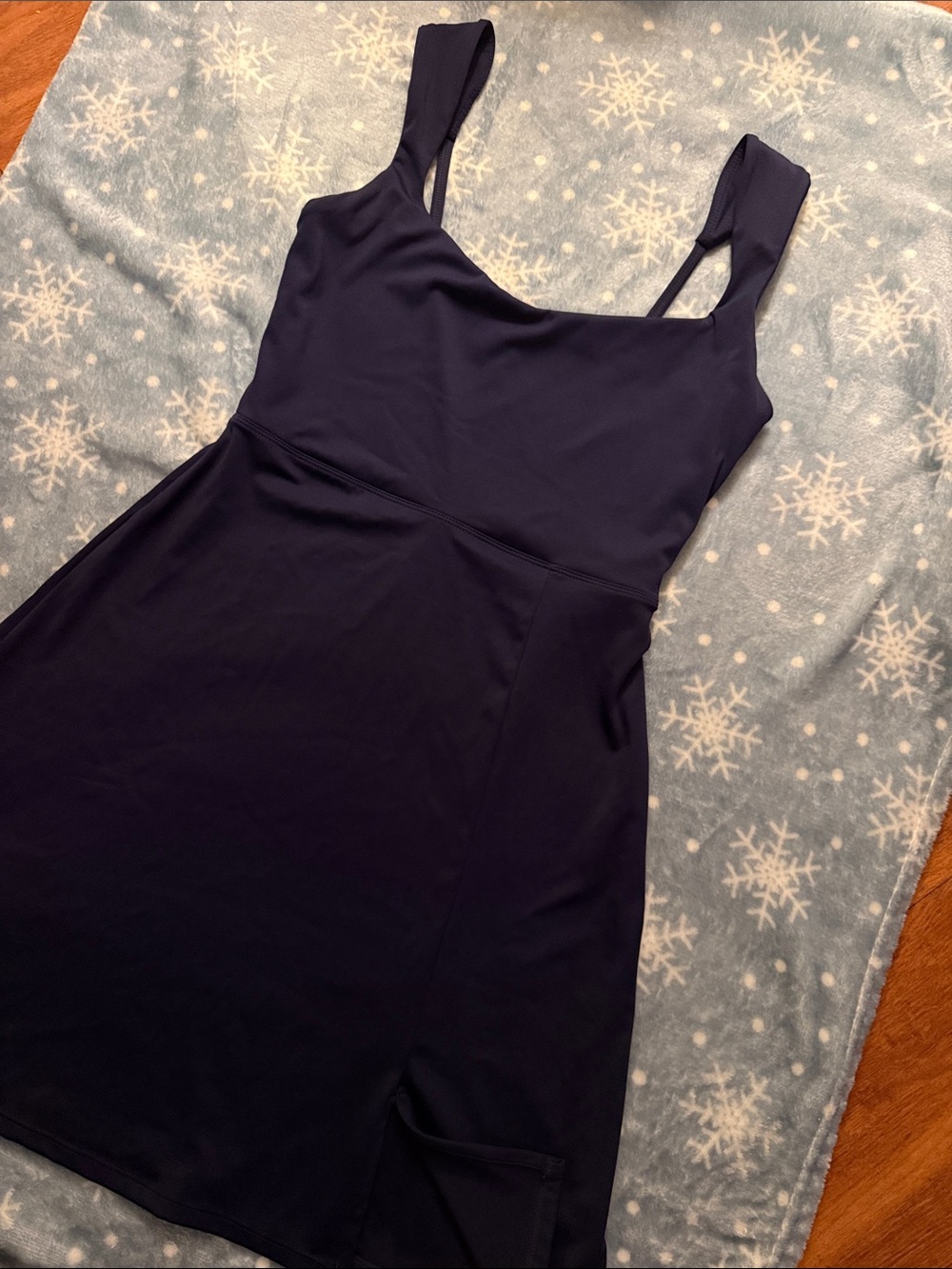Classic Blue  Square-Neck Women's Dress - Unbranded